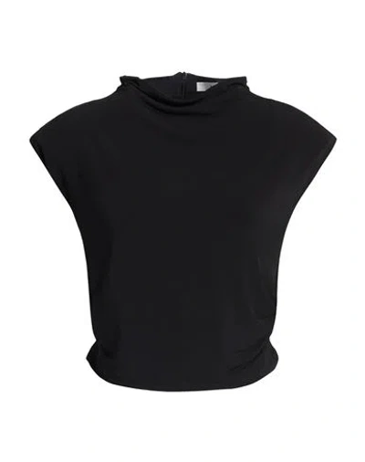 Gestuz Woman Top Black Size L Recycled Polyester, Polyester, Elastane