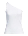 Gestuz Woman Top White Size L Cotton, Elastane