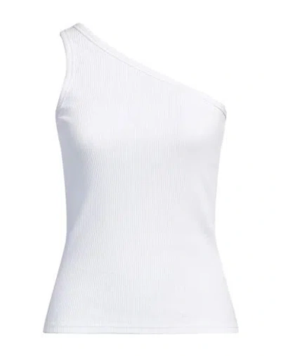 Gestuz Woman Top White Size L Cotton, Elastane