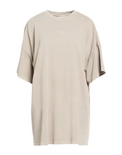 Gestuz Woman T-shirt Grey Size L Cotton In Neutral