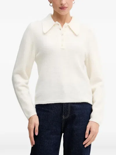 Gestuz Wool Polo Top In White