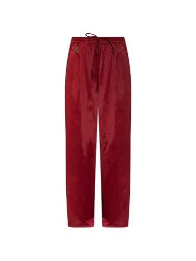 Gestuz X Barbie Drawstring Satin-finish Trousers In Red