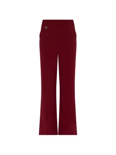 Gestuz X Barbie Logo-charm Wide-leg Trousers In Burgundy