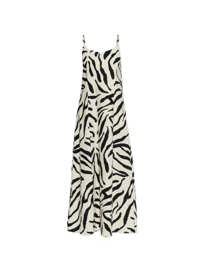Gestuz Zeona Animal-print Tie-back Midi Dress In White
