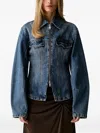 Gestuz Zip-up Denim Jacket In Blue