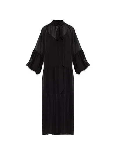 Gestuz Zurina Semi-sheer Dress In Black