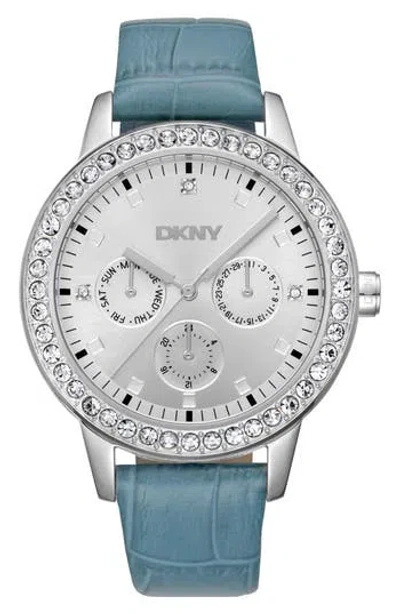 Gevril 316l Leather Strap Watch In Silver