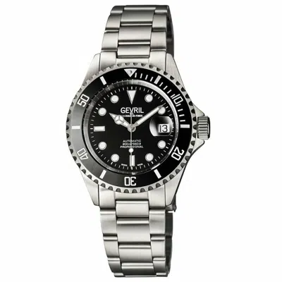 Pre-owned Gevril $3495  Men's Wall Street Black 43mm Stainless Steel Auto Swiss Watch 4857a