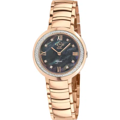 Gevril Amalfi Mother-of-pearl Swiss Diamond Watch, 34mm In Gold
