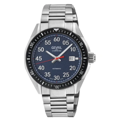 Gevril Ascari Automatic Blue Dial Men's Watch 48301b In Black / Blue