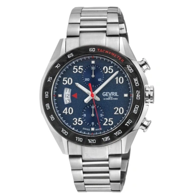 Gevril Ascari Chronograph Automatic Blue Dial Men's Watch 48311b In Black / Blue