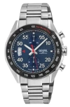 Gevril Ascari Chronograph Quartz Bracelet Watch, 42mm In Silver/navy