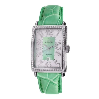 Gevril Avenue Of Americas Automatic Diamond Silver/light Green Dial Ladies Watch 6206nv