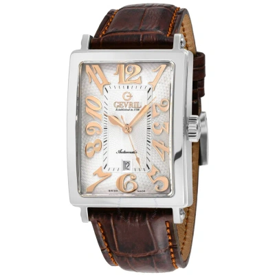Gevril Avenue Of Americas Automatic White Dial Men's Watch 15000-7 In Brown / Gold Tone / Rose / Rose Gold Tone / White