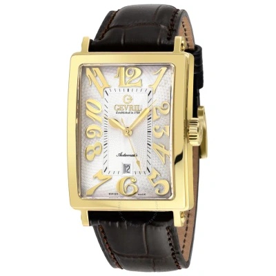 Gevril Avenue Of Americas Automatic White Dial Men's Watch 15100-6 In Brown / Gold Tone / White / Yellow