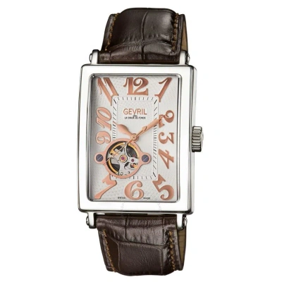 Gevril Avenue Of Americas Intravedere Automatic White Dial Men's Watch 5070-6 In Brown / Gold Tone / Rose / Rose Gold Tone / White