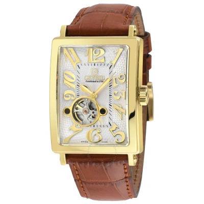 Gevril Avenue Of Americas Intravedere Automatic White Dial Men's Watch 5173-5 In Brown / Gold Tone / White / Yellow