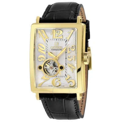 Gevril Avenue Of Americas Intravedere White Dial Men's Watch 5173-2 In Black / Gold Tone / White / Yellow