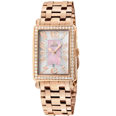 Gevril Avenue Of Americas Mini Diamond Quartz Ladies Watch 7345rlb In Gold Tone / Mop / Mother Of Pearl / Rose / Rose Gold Tone