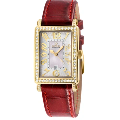 Gevril Avenue Of Americas Mini Diamond Quartz Ladies Watch 7449yl In Red   / Gold Tone / Mop / Mother Of Pearl / Yellow