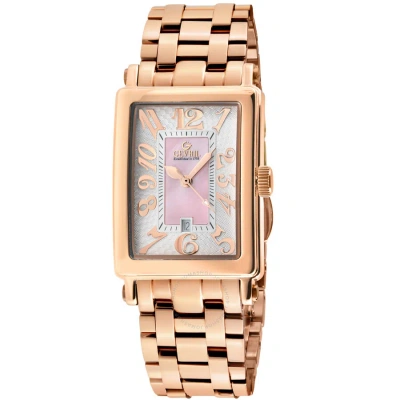 Gevril Avenue Of Americas Mini Quartz Ladies Watch 7345rb In Gold Tone / Mop / Mother Of Pearl / Rose / Rose Gold Tone