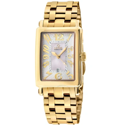 Gevril Avenue Of Americas Mini Quartz Ladies Watch 7444yb In Gold Tone / Mop / Mother Of Pearl / Yellow