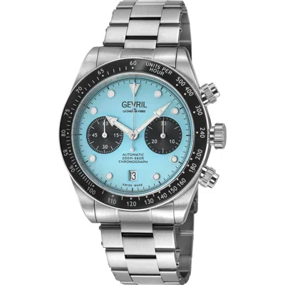 Gevril Barclay Automatic Chronograph Bracelet Watch, 42mm In Silver