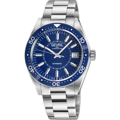 Gevril Belmont Bracelet Watch, 39.5mm In Silver/blue