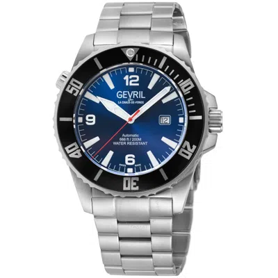 Gevril Canal Street Automatic Blue Dial Men's Watch 46601b In Blue/silver Tone/black