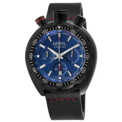 Gevril Canal Street Chrono Chronograph Automatic Blue Dial Men's Watch 46202 In Black / Blue
