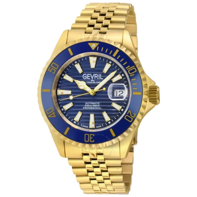 Gevril Chambers Blue Dial Men's Watch 42604 In Amber / Blue / Gold Tone / Yellow