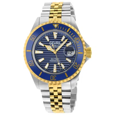 Gevril Chambers Automatic Blue Dial Men's Watch 42603 In Two Tone  / Amber / Blue / Gold Tone / Yellow