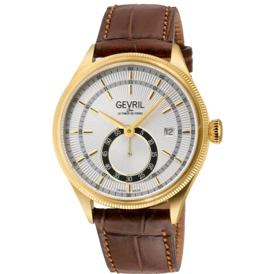 Gevril Empire Automatic White Dial Men's Watch 48105 In Brown / Gold Tone / White / Yellow