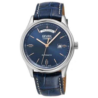 Gevril Excelsior Automatic Blue Dial Men's Watch 48202 In Blue / Gold Tone / Rose / Rose Gold Tone