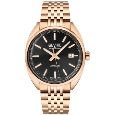 Gevril Five Points Automatic Black Dial Men's Watch 48703 In Black / Gold Tone / Rose / Rose Gold Tone