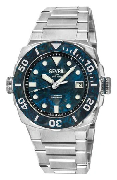 Gevril Fortuna 316l Bracelet Watch In Blue