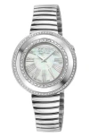 Gevril Gandria Diamond Bracelet Watch, 36mm In Silver