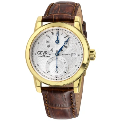 Gevril Gramercy Automatic Silver Dial Men's Watch 24051 In Blue / Brown / Gold Tone / Silver / Yellow
