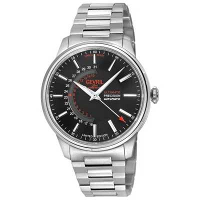 Gevril Guggenheim Automatic Black Dial Men's Watch 49200b In Metallic