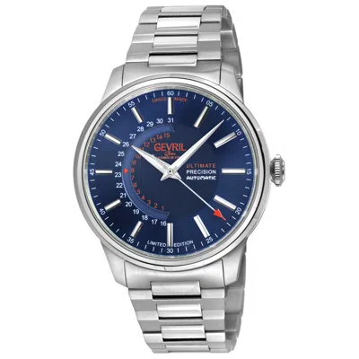 Gevril Guggenheim Automatic Blue Dial Men's Watch 49201b In Metallic