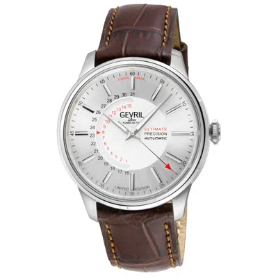 Gevril Guggenheim Automatic Silver Dial Men's Watch 49205 In Brown / Silver