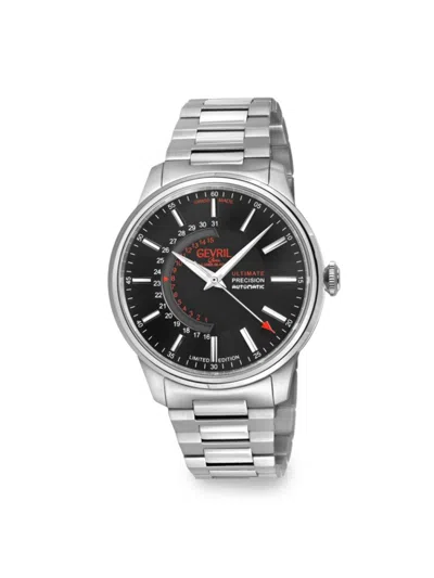 Gevril Guggenheim Stainless Steel Bracelet Watch/44mm In Silver