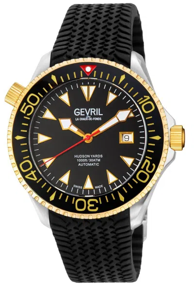 Pre-owned Gevril Hudson Yards - Rubber Stainless Steel 43mm Swiss Automatic Wristwatch 4