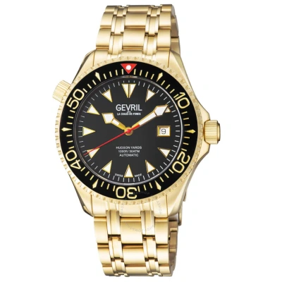 Gevril Hudson Yards Automatic Black Dial Men's Watch 48804 In Black / Gold Tone / Yellow