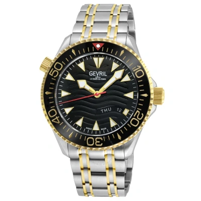 Gevril Hudson Yards Automatic Black Dial Men's Watch 48832b In Gold