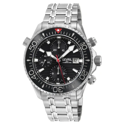 Gevril Hudson Yards Chronograph Automatic Black Dial Men's Watch 48810b In Metallic