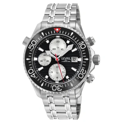 Gevril Hudson Yards Chronograph Automatic Black Dial Men's Watch 48814b