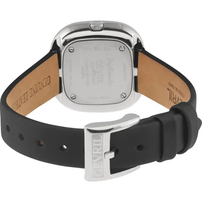 Gevril Infinita Leather Strap Swiss Quartz Watch, 30mm In Red