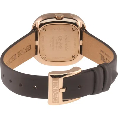 Gevril Infinita Leather Strap Swiss Quartz Watch, 30mm In Yellow