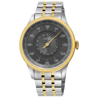 Gevril Jones St Automatic Grey Dial Men's Watch 2104 In Two Tone  / Gold Tone / Grey / Yellow